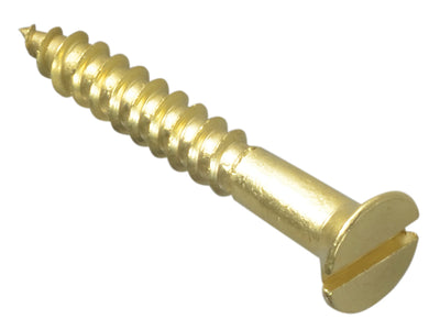 ForgeFix Wood Screw Slotted CSK Brass 1.1/4in x 8 Forge Pack 12