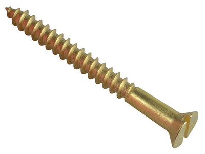ForgeFix Wood Screw Slotted CSK Brass 2in x 10 Forge Pack 6