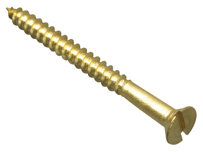 ForgeFix Wood Screw Slotted CSK Brass 2.1/2in x 12 Forge Pack 4