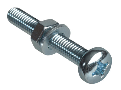 ForgeFix Machine Screw Pozi Compatible Pan Head ZP M6 x 40mm Forge Pack 4