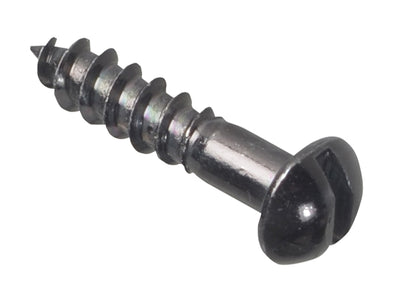 ForgeFix Wood Screw Slotted Round Head ST Black Japanned 3/4in x 8 Forge Pack 25