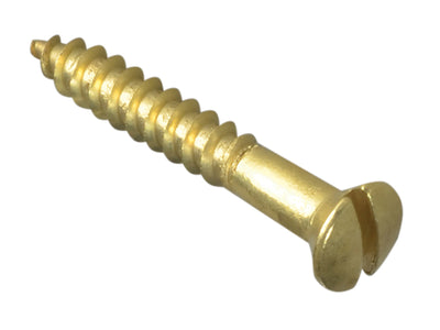 ForgeFix Wood Screw Slotted Raised Head ST Solid Brass 1in x 6 Forge Pack 20
