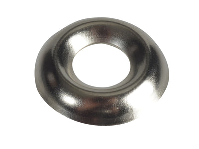 ForgeFix Screw Cup Washers Solid Brass Nickel Plated No.8 Bag 200