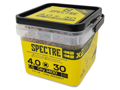 ForgeFix Spectre™ PZ Compatible Wood Screw CSK ZYP 4.0 x 30mm Tub 1400