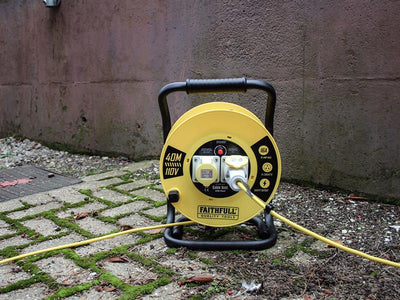 Faithfull Power Plus Open Cable Reel 110V 40m 16A 2 Socket (1.5mm Cable)