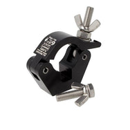 Doughty All Weather Slimline Hook Clamp - Black aluminum truss clamp with wing nut fasteners.