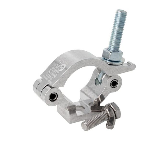 Doughty All Weather Slimline Lightweight Hook Clamp - Aluminum coupling clamp with bolts, heavy-duty industrial use. - imagen 2