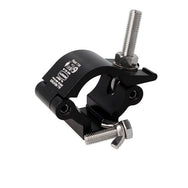Doughty All Weather Lightweight Hook Clamp - Black aluminum truss clamp with bolts, heavy-duty.