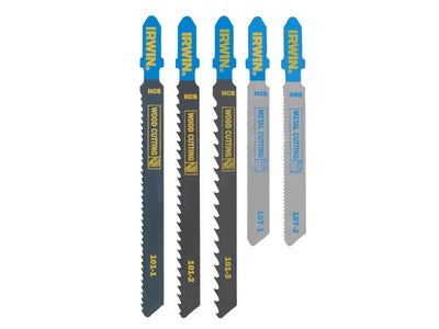 IRWIN® HCS/HSS T-Shank Jigsaw Blade Set, 5 Piece – – Now available at MTN Shop UK.