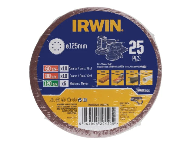IRWIN® 125mm Sanding Disc Set, 25 Piece – – Now available at MTN Shop UK. - imagen 3