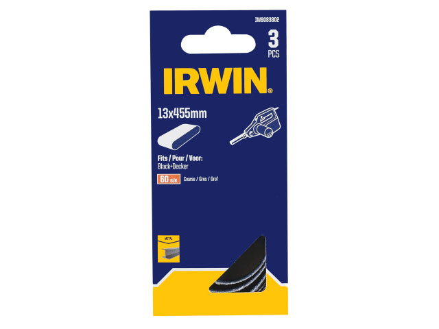 IRWIN® Powerfile Zirconium Sanding Belt 13 x 455mm 60G (Pack 3) – – Now available at MTN Shop UK. - imagen 2