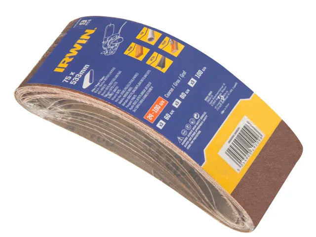 IRWIN® 75 x 533mm Sanding Belt Set, 9 Piece – – Now available at MTN Shop UK. - imagen 2
