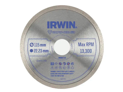 IRWIN® Continuous Rim Diamond Blade 115 x 22.23mm – – Now available at MTN Shop UK.