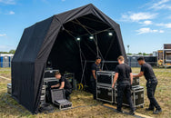 Konligo The Tent commercial gazebo heavy duty configured as a trade show booth with branded backdrop - imagen 8