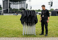 Konligo The Tent aluminium pop-up gazebo in folded position showing compact storage dimensions - imagen 3