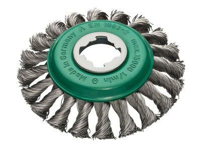 Lessmann X-Lock Stainless Steel Knot Bevel Brush 115mm Non Spark – – Now available at MTN Shop UK.