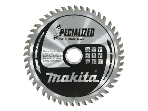 Makita B-33015 Specialized for Plunge Saws Blade 165 x 20mm x 48T – – Now available at MTN Shop UK.