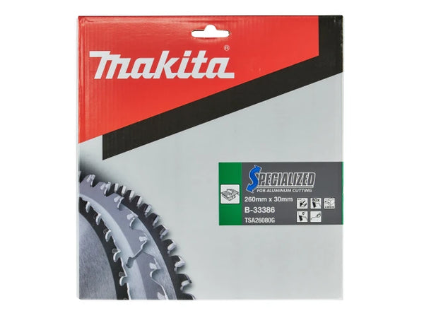 Makita B-33386 Specialized Aluminium Saw Blade 260 x 30mm x 80T – – Now available at MTN Shop UK.