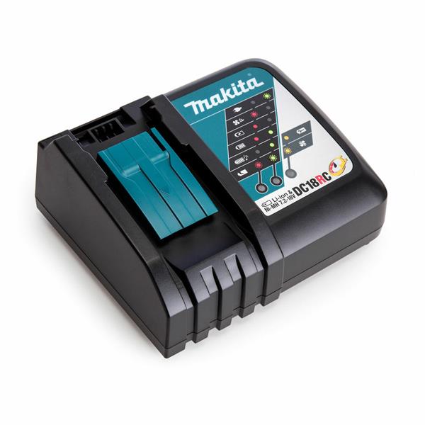Makita - Makita DUB186RT LXT Blower 18V 1 x 5.0Ah Li-ion - Makita battery charger with indicators, black and teal. - imagen 3