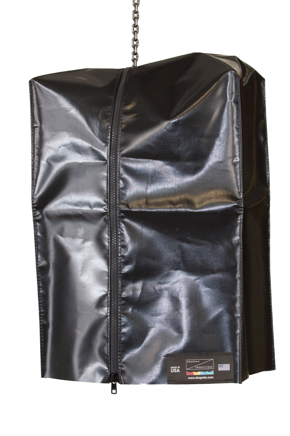 Black hoist weather cover with zipper on a white background - imagen 4