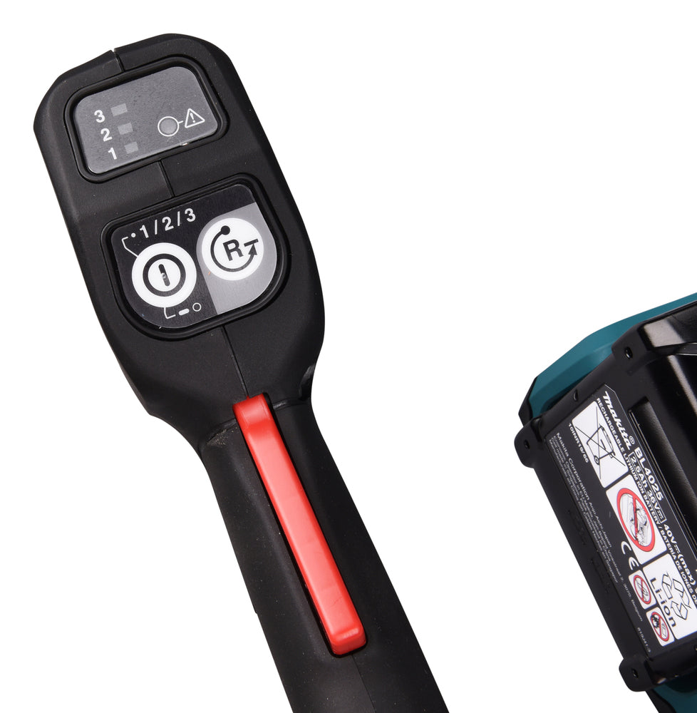Makita - Makita UH014GZ XGT® 40Vmax Hedge Trimmer 40V Bare Unit - Cordless tool handle with control buttons and battery. - imagen 3