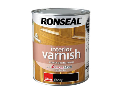 Ronseal  Interior Varnish Quick Dry Gloss Ebony 750ml