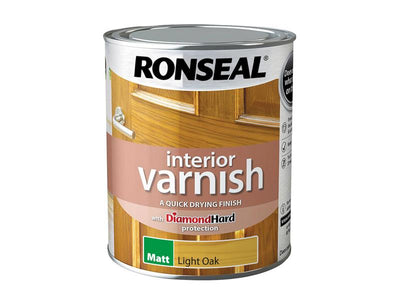 Ronseal  Interior Varnish Quick Dry Matt Light Oak 750ml