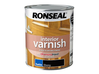 Ronseal  Interior Varnish Quick Dry Satin Ebony 750ml
