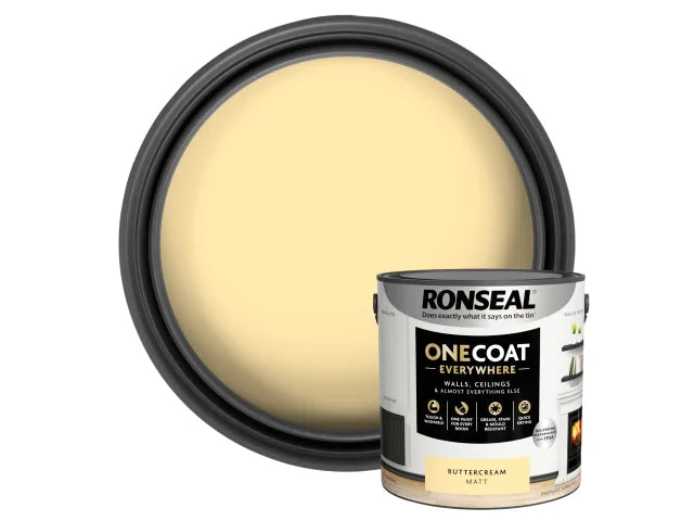Ronseal One Coat Everywhere Interior Paint Buttercream Matt 2.5 litre – – Now available at MTN Shop UK. - imagen 4