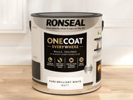 Ronseal One Coat Everywhere Interior Paint Pure Brilliant White Matt 2.5 litre – – Now available at MTN Shop UK.