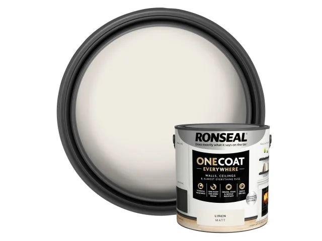 Ronseal One Coat Everywhere Interior Paint Linen Matt 2.5 litre – – Now available at MTN Shop UK. - imagen 4