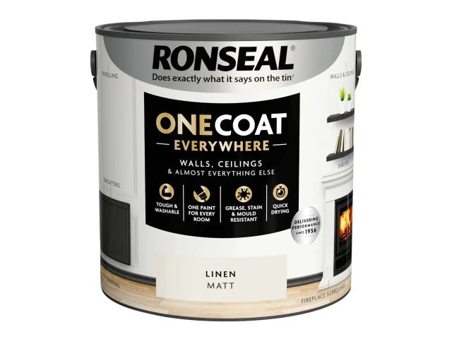 Ronseal One Coat Everywhere Interior Paint Linen Matt 2.5 litre – – Now available at MTN Shop UK. - imagen 3