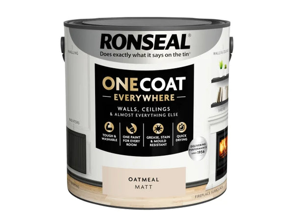 Ronseal One Coat Everywhere Interior Paint Oatmeal Matt 2.5 litre – – Now available at MTN Shop UK.