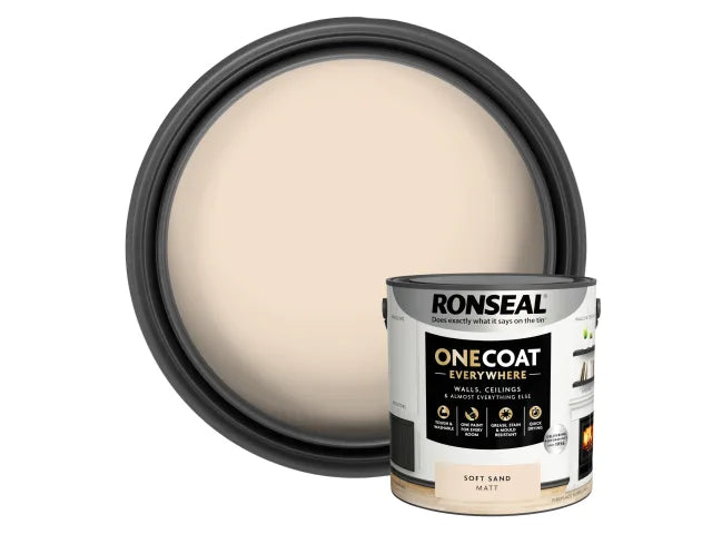 Ronseal One Coat Everywhere Interior Soft Sand Matt 2.5 litre – – Now available at MTN Shop UK. - imagen 4