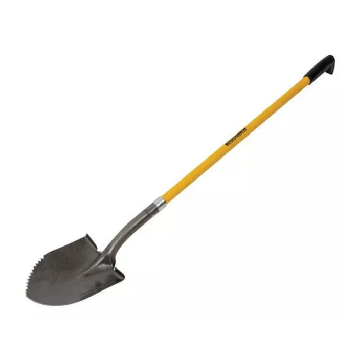 Roughneck Sharp Edge Round Shovel, Long Handle
