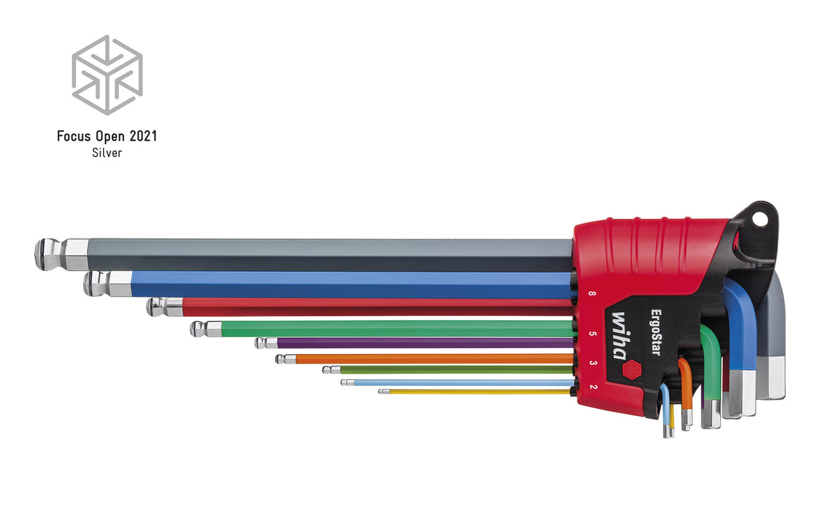 Wiha ErgoStar MagicRing® Colour Hex Ball End L-key Set, 9 Piece – – Now available at MTN Shop UK. - imagen 2