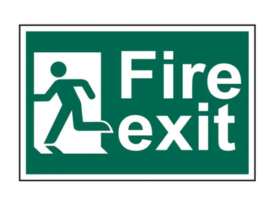 Scan Fire Exit Man Running Left - PVC Sign 300 x 200mm – – Now available at MTN Shop UK.