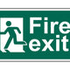 Scan Fire Exit Man Running Left - PVC Sign 300 x 200mm