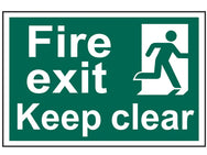Scan Fire Exit Keep Clear - PVC Sign 300 x 200mm – – Now available at MTN Shop UK.