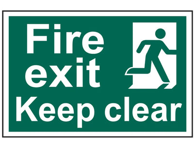 Scan Fire Exit Keep Clear - PVC Sign 300 x 200mm – – Now available at MTN Shop UK.