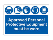 Scan Approved PPE Must Be Worn - PVC Sign 600 x 400mm – – Now available at MTN Shop UK.