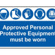 Scan Approved PPE Must Be Worn - PVC Sign 600 x 400mm