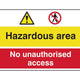 Scan Hazardous Area / No Unauthorized Access - PVC Sign 600 x 400mm