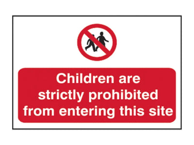 Scan Children Prohibited From Entering Site - PVC Sign 600 x 400mm – – Now available at MTN Shop UK.
