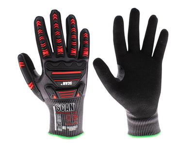 Scan Nitrile Palm Impact Cut D Gloves - L (Size 9)