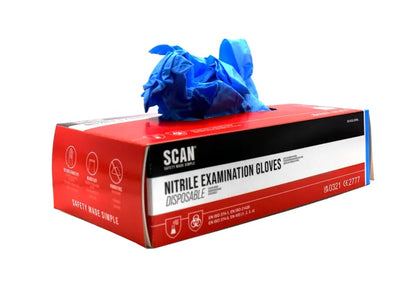Scan Blue Nitrile Disposable Gloves Large (Box of 100) – – Now available at MTN Shop UK.