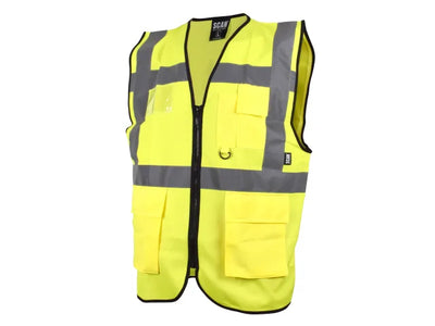 Scan Hi-Vis Utility Yellow Waistcoat - XL (48in) – – Now available at MTN Shop UK.