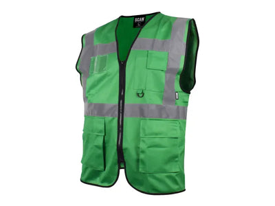 Scan Hi-Vis Utility Green Waistcoat - L (44in) – – Now available at MTN Shop UK.