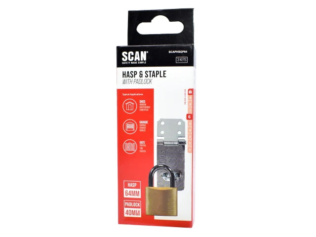 Scan Hasp and Staple 64mm + 40mm Padlock – – Now available at MTN Shop UK. - imagen 2