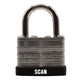 Scan Laminated Steel Padlock 40mm Keyed Alike Pack of 2